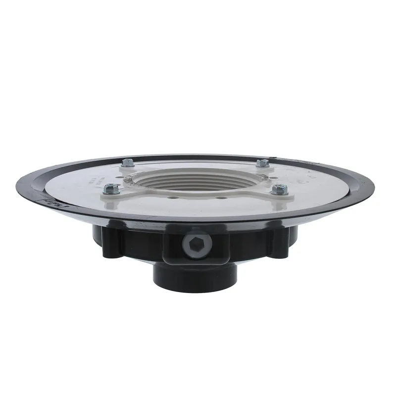 JONES STEPHENS D50028 Heavy Duty PVC with Metal Spud 6-in Strainer 2-in Round Floor Drain