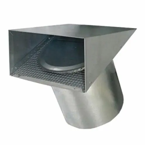 Builders Best 111028 Vent Hood with Flapper and Screen 8 in Dia 11 in Tail