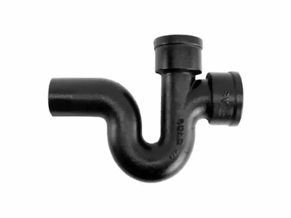 CHARLOTTE PIPE 1617 Cast Iron Soil Service Weight Running Trap with Single Vent 4 inches