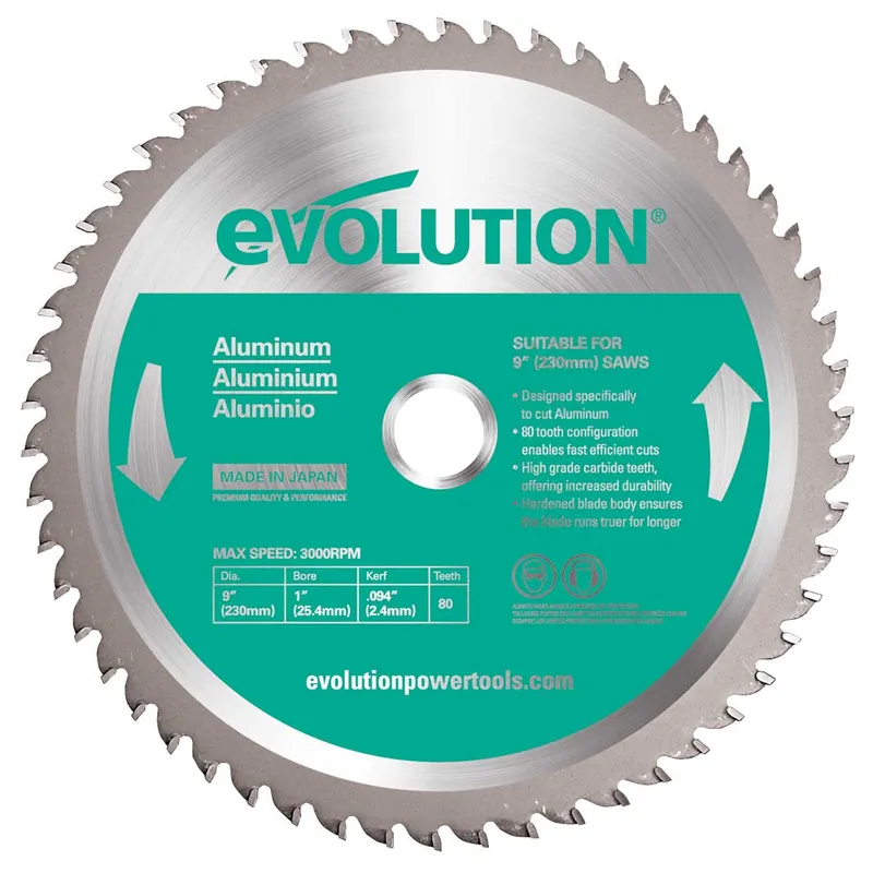 Evolution 230BLADE-AL Aluminum Metal Saw Blade 9 Inches X 80TH