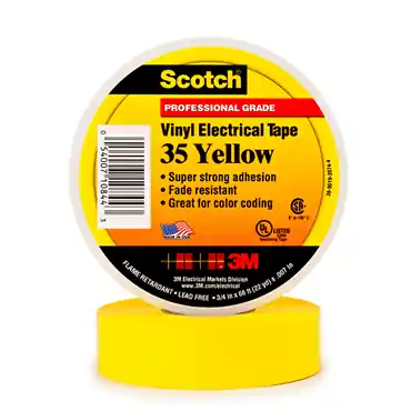 BUSINESS 54007108443 Tape: Electric, Yel, 3/4Inx66Ft, 3M Scotch 35