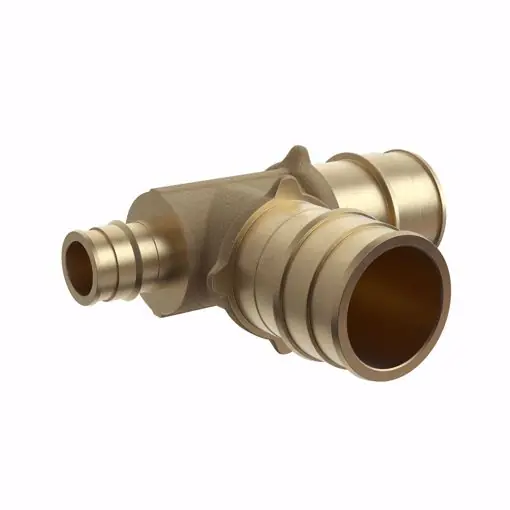 Jones Stephens F76896 Brass PEX Reducing Tee 1 inch x 1/2 inch x 1 inch