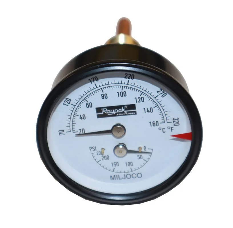 Raypak 014221F T & P Gauge 0-230 PSI