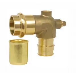 Webstone H-16833W-R58 5/8 x 3/4 PEX Crimp x Copper Press Brass Dual Vent Elbow Lead Free
