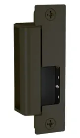HES 1500C-BSP Electric Strike, Heavy Duty, Low Profile, 12/24 Volt DC, 0.24/0.12 Ampere, Black Suede, With Faceplate Kit, For Latchbolt