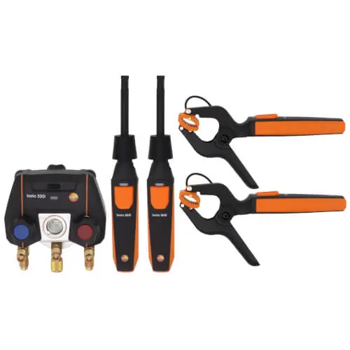 Testo 0564555001 550i Kit Digital App Operated Manifold w/ 2 Wireless Temp. Clamp Probes & 2/605I's (Rh, T & Wb)