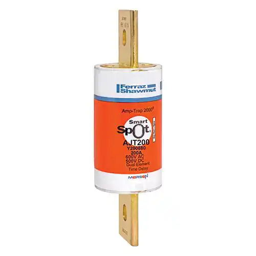 Ferraz Shawmut AJT200 Class J - Time Delay Amp-Trap 2000 SmartSpot AJT Fuse - 200amp. Rated 600 volts AC, 500 volts DC
