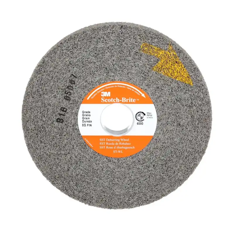 3M 7000045851 Scotch-Brite SST Deburring Wheel, Fine, 6 Inch Diameter, Center Hole