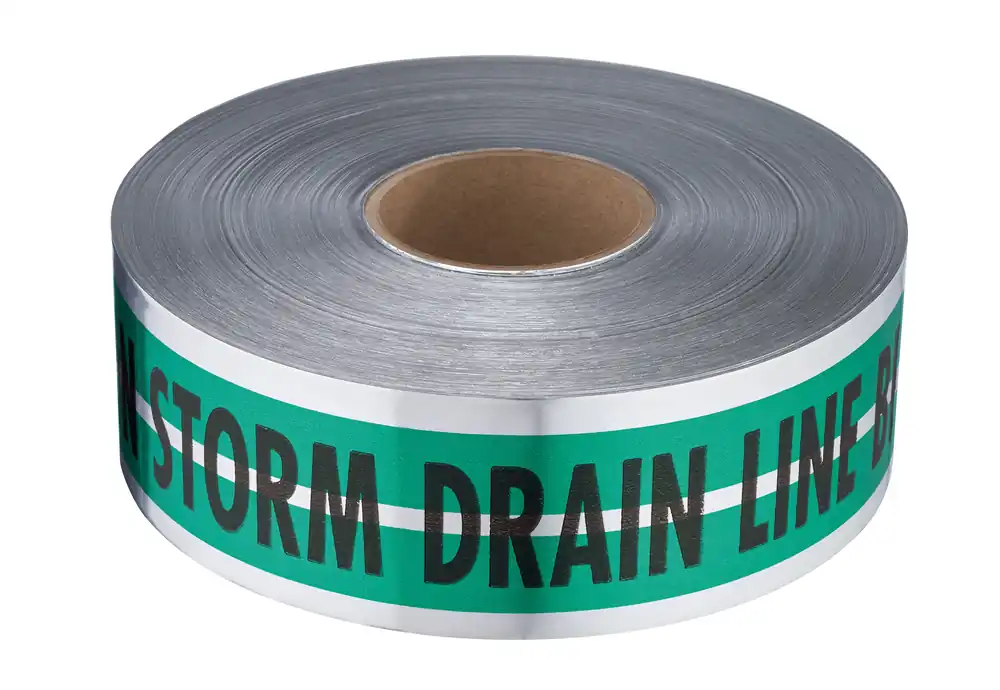 Milwaukee 31-031 Detectable Warning Tape 1000 ft x 3 in Caution Storm Drain Line Below