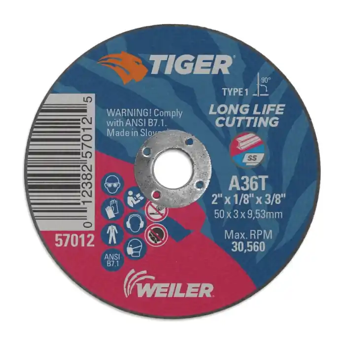 Weiler 57012 Tiger 57012 Cutting Wheel 2 in Diameter Replacement MPN