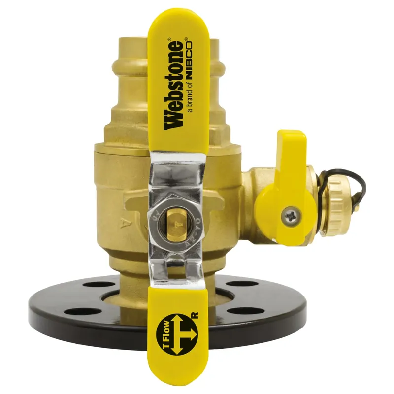 Webstone H-81417HV-RF400 2 Press Full Port Forged Brass Uni-Flange Isolator Flange w/ Detachable Rotating Flange & Multi-Function Drain