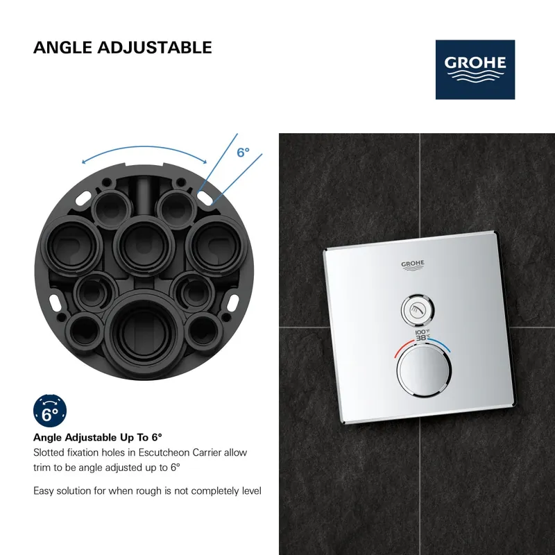 Grohe 291402430 Single Function Thermostatic Valve Trim in Matte Black