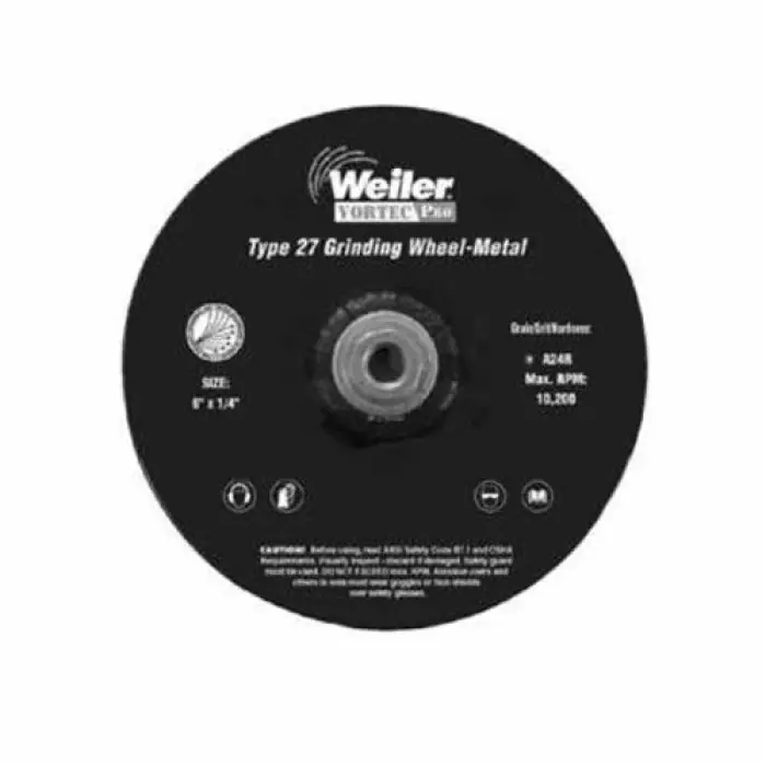 Weiler 56383 Vortec Pro Type 27 Cut-Off Wheel 7 in Diameter 3/32 in Thick 24 Grit