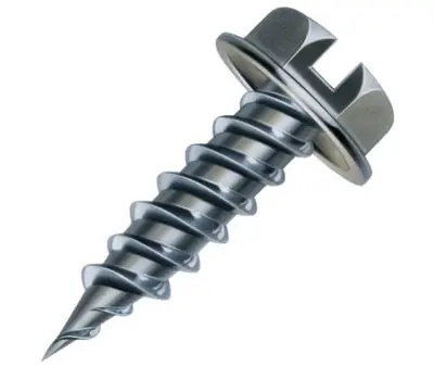 MALCO CC826 Zip-In #8 x 2 in. Hex Washer Head Self-Piercing Sheet Metal Screw, White, Pack of 250