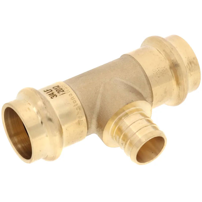 Webstone H-86153W-R 3/4 x 3/4 x 1/2 Press x Press x PEX Crimp Transition Tee (LF)