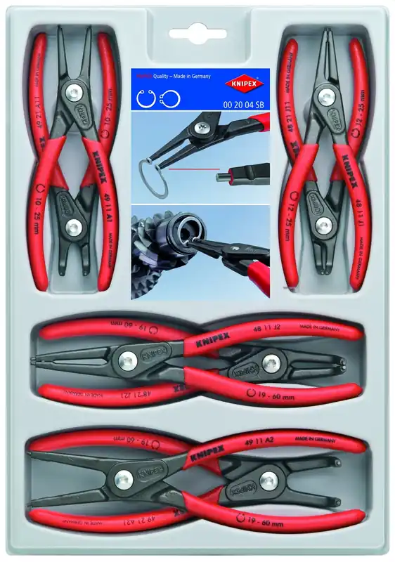KNIPEX 00-2004SB 8 Pc Precision Snap Ring Pliers Set
