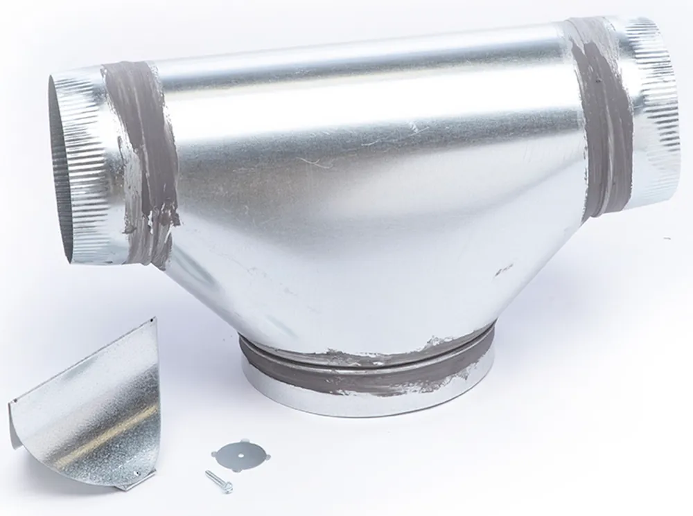 THE UNICO SYSTEM UPC-19V-090707 Galvanized Reducer Tee with Turning Vane 9 Inches x 7 Inches x 7 Inches