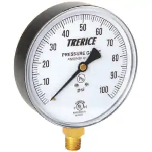 Trerice 800B2001LA30/30 Compound Pressure and Vacuum Gauge 0-30 psi, 0-30 hg