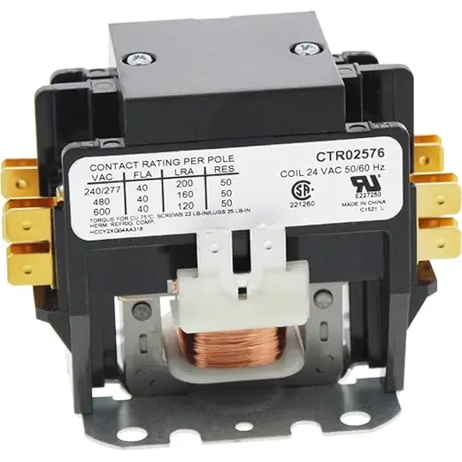 American Standard CTR02576 Contactor Relay 2 Pole 40 Amp 24V Replacement CTR2576