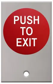 CAMDEN DOOR CONTROLS CM-5085PTE-R Single Gang 2-3/8 Pneumatic Mushroom Pushbutton