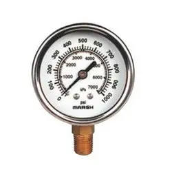 Marsh J7646P - 2.5 Dial - 0-60 psi/kPa Pressure Gauge
