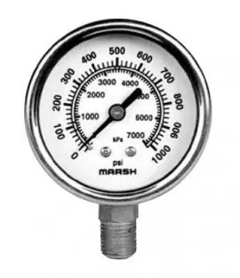 MARSH J7642P Pressure Gauge 0-30 psi 2.5 inch