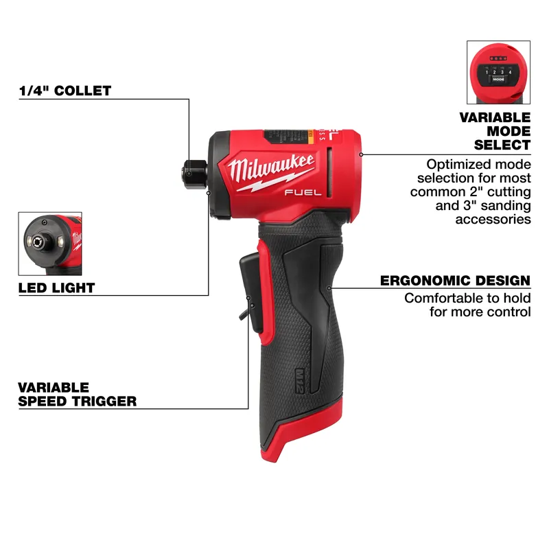MILWAUKEE 3485-20 M12 FUEL 1/4 Right Angle Die Grinder