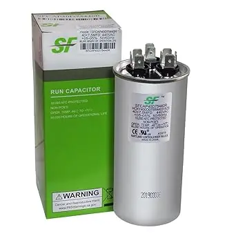 American Standard SFCAP40D75440R 40/7.5MFD 440VAC Round Capacitor REPLACES SFCAP40D75440R