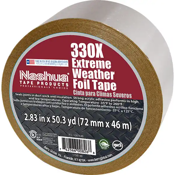 Nashua 330X Extreme Weather HVAC Foil Duct Tape 2.83 in x 50 yd