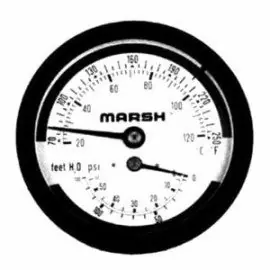 Marsh Y22026 Tridicator Boiler Gauge 0-60 PSI (2-1/2 IN) Replacement MPN