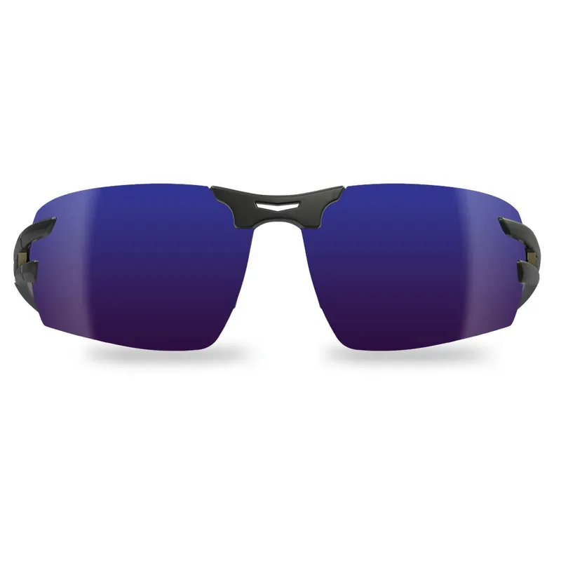 Edge Eyewear TSLAP218 Salita Safety Glasses - Black Frame - Blue Polarized Mirror Lens