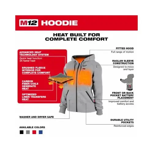Milwaukee M200G-20L Men's Large M12 12-Volt Lithium Ion Cordless Heated Hooded Jacket
