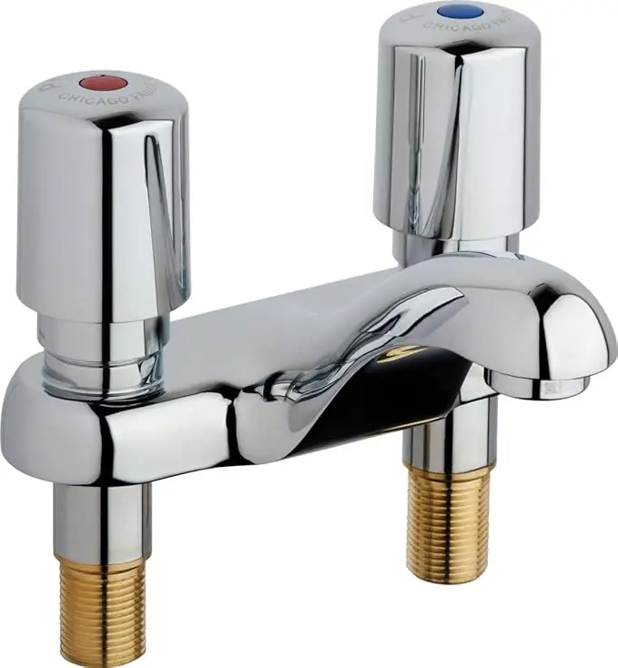 CHICAGO FAUCETS 802-765ABCP Deck-mounted Metering Faucet 4inch Centers REPLACES 802-665ABCP