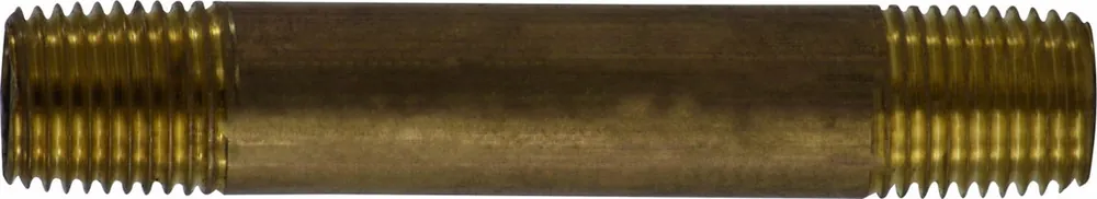 MIDLAND INDUSTRIES 40-025 Brass Nipple Lead Free Schedule 40 Seamless Nipple 1/4 Diameter