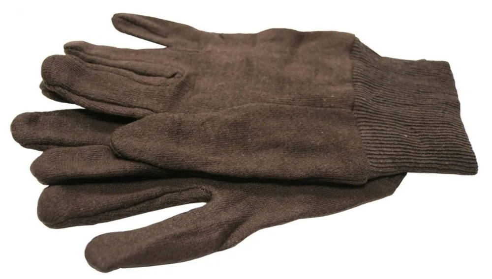 Jones Stephens G50210 Cotton Jersey Work Gloves Brown One Size
