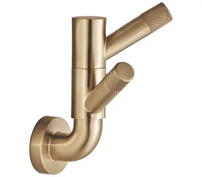 Brizo 693537-GL Litze Rotating Double Robe Hook with Knurling Luxe Gold