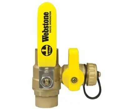 WEBSTONE SWT-X061W Pro Pal Ball Drain 3/4 in. Sweat Brass Ball Valve, Lead Free