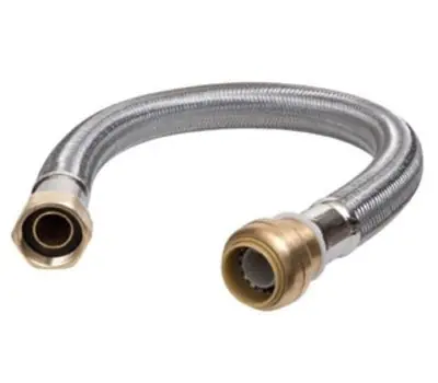 CASH-ACME U3068FLEX12LF 1/2 in. Female x 3/4 in. Push 12 in. Stainless Steel Flexible Braided Water Heater Connector