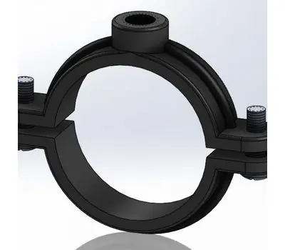 Empire Industries 41HB0050 1/2 in. Black Plain Malleable Iron Split Ring Extension Hanger