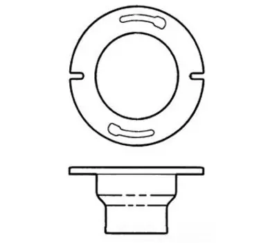 Tyler 010593 4 x 3 x 3-1/2 in. Cast Iron No-Hub Slot and Notch Closet Flange