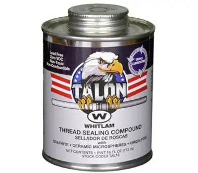 JC Whitlam TAL8A Talon PTFE Pipe Thread Compound Gray 1/2 pt. Brush Top Can