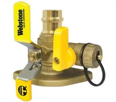 WEBSTONE PRS-X141 The Isolator 1 in. Press x Rotating Flange Brass Uni-Flange Ball Valve with Multi-Function Drain