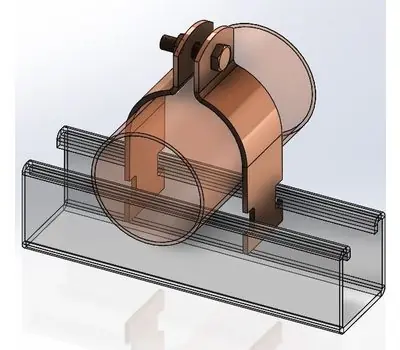 EMPIRE INDUSTRIES 8300CT0200 2 in. CTS Copper Epoxy Coated Strut Pipe Clamp
