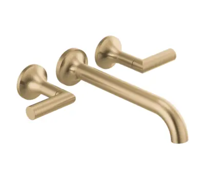 Brizo T70475-GLLHP Odin 12.125 in. Brass Wall-Mount Tub Filler Luxe Gold