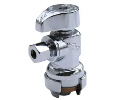 CASH-ACME 23336-0000LF 1/2 in. Push x 1/4 in. Comp Brass Angle Stop Valve, Chrome, Lead Free