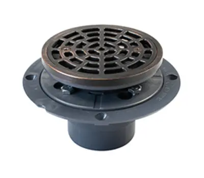SIOUX CHIEF 821-200PSR PVC Shower Drain with Nickel Bronze Round Ring and Strainer