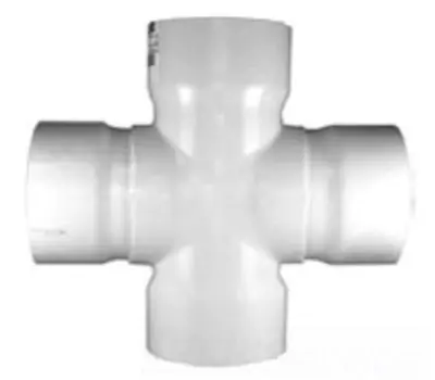 CHARLOTTE PIPE PVC004101500 6 x 6 x 4 x 4 in. Hub PVC DWV Reducing Tee Cross