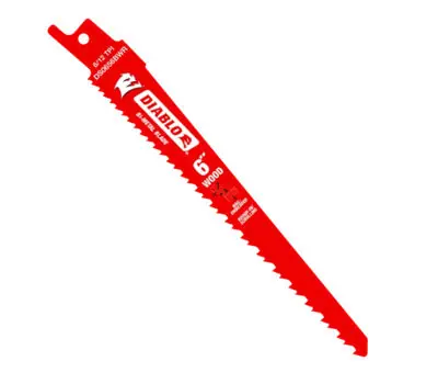 FREUD DS0656BWR5 Diablo 6 in. 6 to 12 TPI Bi-Metal Reciprocating Saw Blades for Rough-In/Scrolling Pack of 5