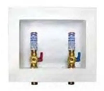 IPS Corporation 85703 Brass Washing Machine Outlet Box White