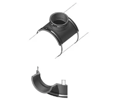 Pasco 57144 4 in. CI/PL x CI/PL x CI/PL PVC Flexible Sewer Saddle Tee